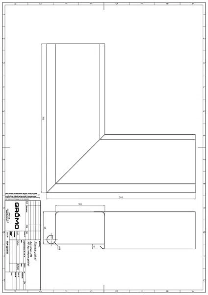 Kupfer Rinnenwinkel Kastenform gelöt. Außeneck 280, #Art.Nr. 60312