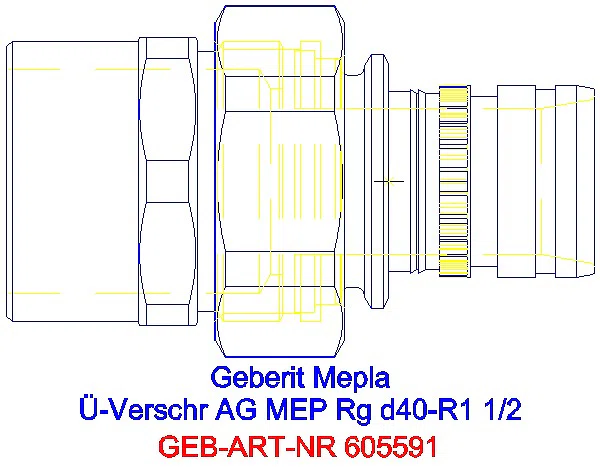 GE Mepla Übergangsverschraubung mit AG Rg d40-R1 1/2_605.591.00.5_A