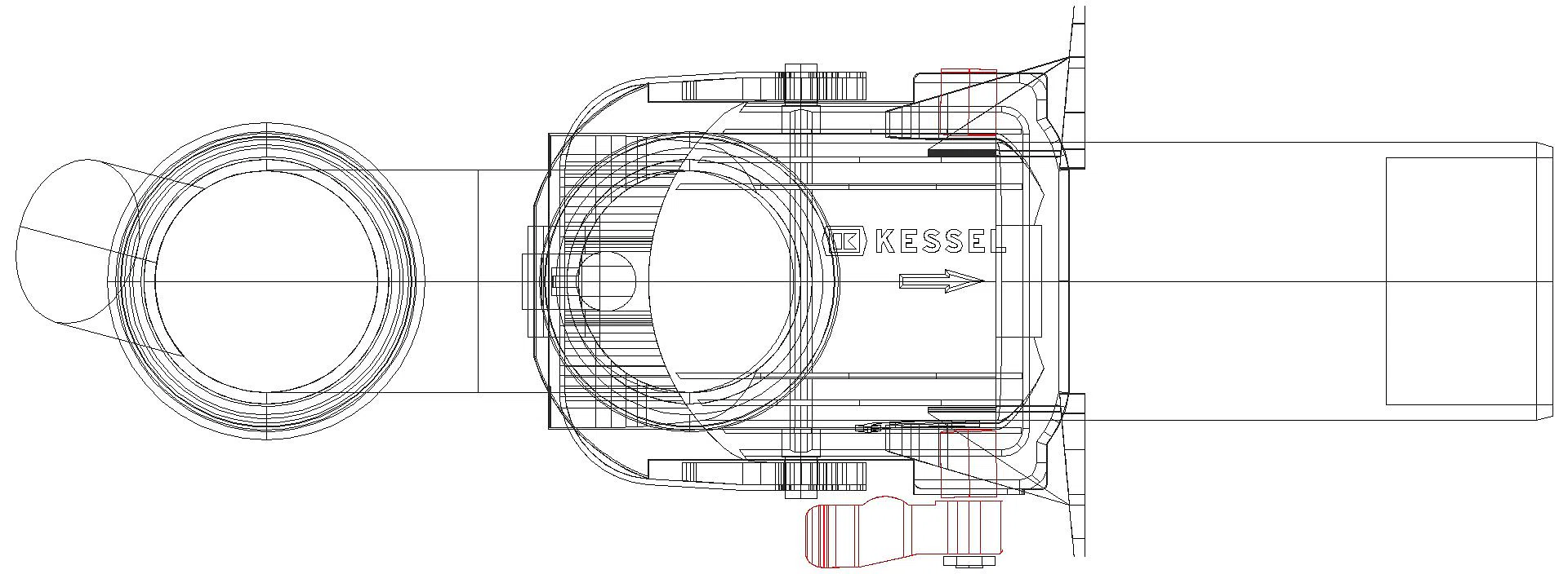 KESSEL-Rückstauverschluss Staufix Siphon DN50, mit Anschluss für Waschmaschine (3D)