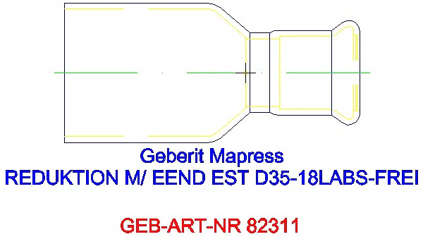 GE Mapress Edelstahl Reduktion mit Einschubende (LABS-frei) d35-18_82311_L