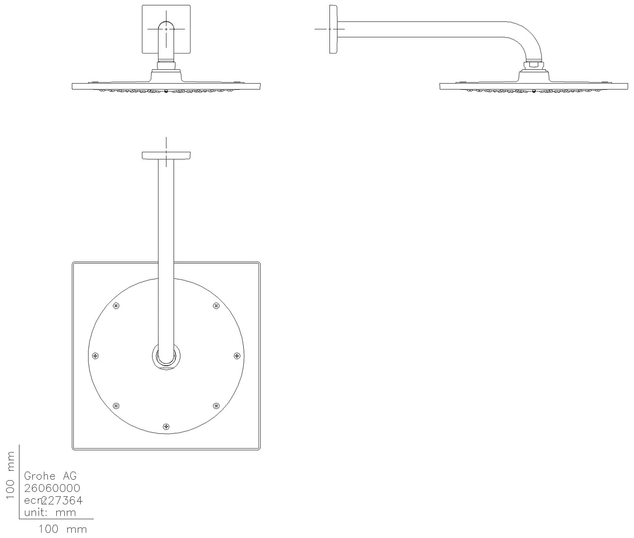 GROHE Kopfbrauseset Rainshower Aqua 10" 26860 BA 286mm 1 Strahl 8l/min chrom