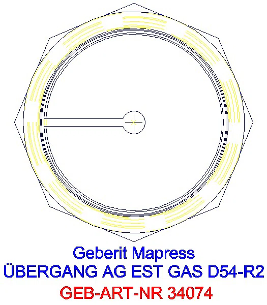 GE Mapress Edelstahl Übergang mit AG (Gas) d54-R2_34074_L