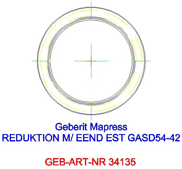 GE Mapress Edelstahl Reduktion mit Einschubende (Gas) d54-42_34135_A