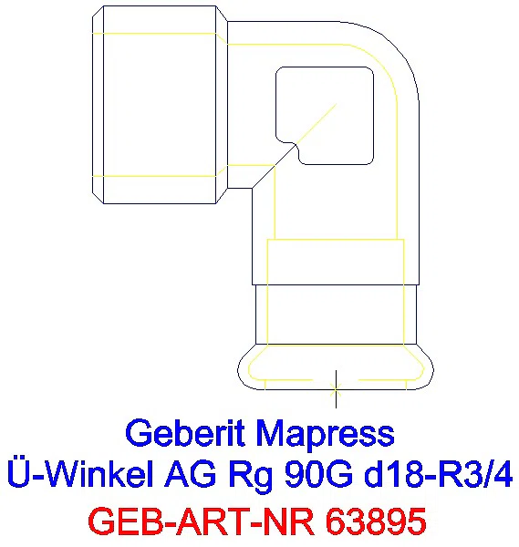 GE Mapress Kupfer Übergangswinkel 90Gr mit AG Rg d18-R3/4_63895_A