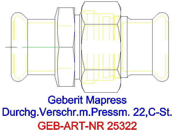 GE Mapress C-Stahl Verschraubung d22 verzinkt_25322_A