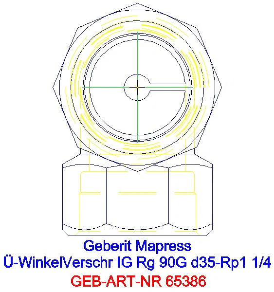 GE Mapress Kupfer Übergangswinkel- verschraubung 90Gr mit IG Rg d35-Rp1 1/4_65386_L