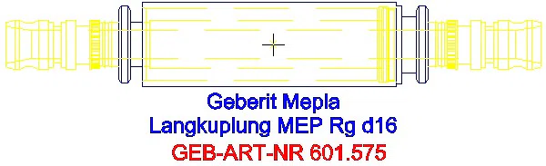 GE Mepla Langkupplung Rg d16_601.575.00.5_G
