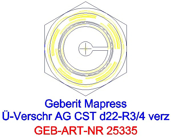 GE Mapress C-Stahl Übergangs- verschraubung mit AG d22-R3/4 verzinkt_25335_L