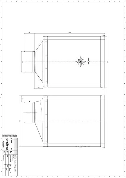 Zink Design-Wasserfangkasten Ø 100 exzentrisch 333x240x240, #Art.Nr. 63188