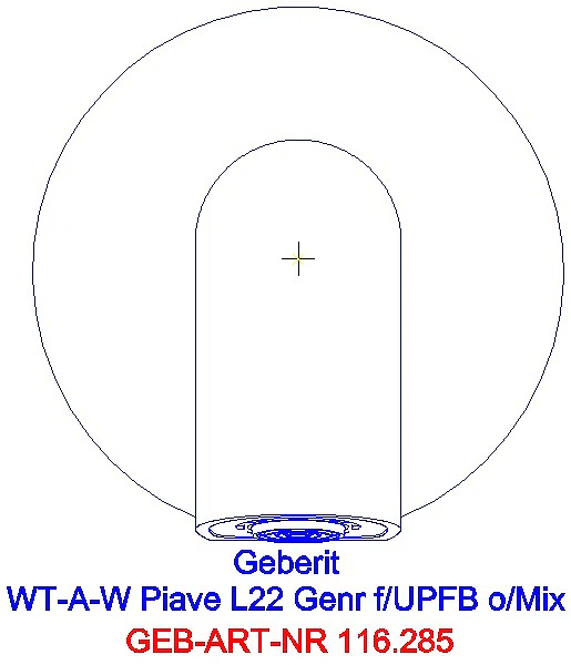GE Waschtischarmatur Piave, Wandmontage mit UP-Funktion Genr. L 22cm o. Mischer_116.285.21.1_A