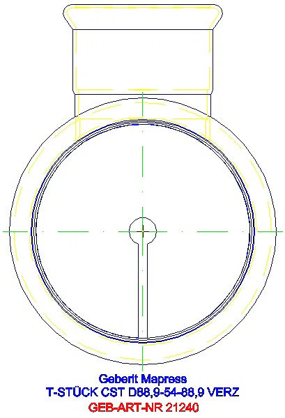 GE Mapress C-Stahl T-Stück reduziert d88,9-54-88,9 verzinkt_21240_L