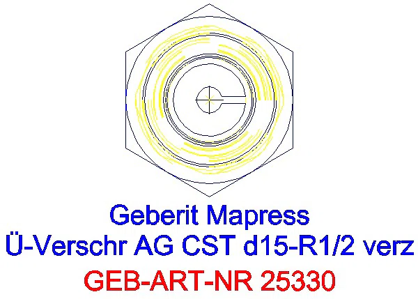 GE Mapress C-Stahl Übergangs- verschraubung mit AG d15-R1/2 verzinkt_25330_L