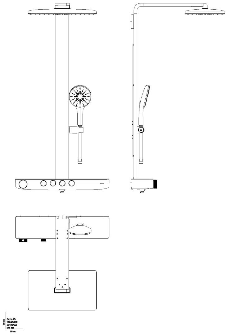 GROHE THM-Duschsystem RSH Aqua Pure 100962 KB 15l eckig phantom black