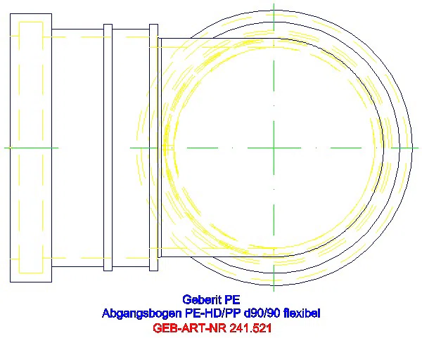 GE PE Anschlussbogen 90Gr für Wand-WC ausziehbar d90/90_241.521.00.1_G