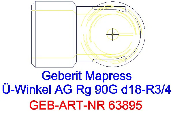 GE Mapress Kupfer Übergangswinkel 90Gr mit AG Rg d18-R3/4_63895_G