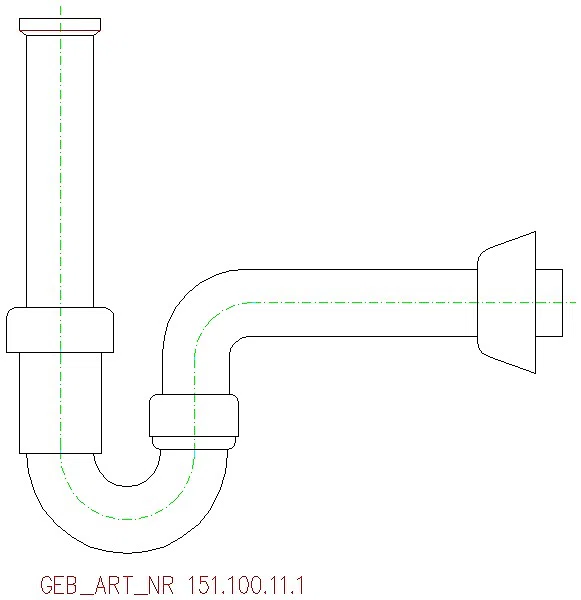 GE Rohrbogengeruchsverschluss für WT Abgang horizontal 5/4''x40_151.100.11.1_A