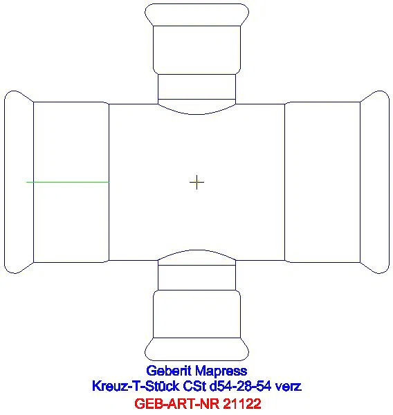 GE Mapress C-Stahl Kreuzstück reduziert d54-28-54_21122_A