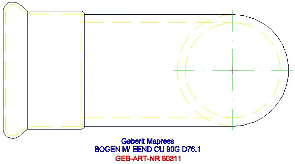 GE Mapress Kupfer Bogen 90Gr mit Einschubende d76,1_60311_G