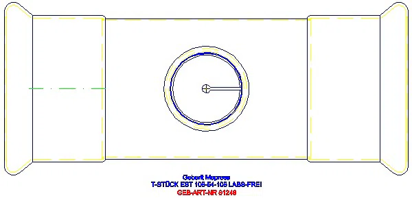 GE Mapress Edelstahl T-Stück reduziert (LABS-frei) d108-54-108_81248_G