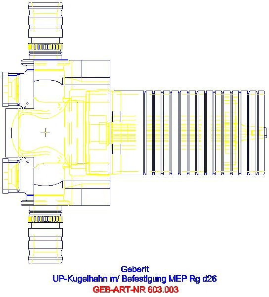 GE Mepla UP-Kugelhahn mit Befestigung d26_603.003.00.1_L