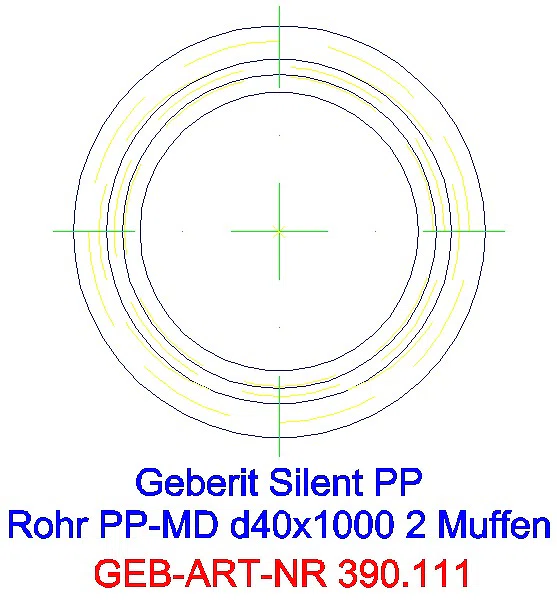 GE Silent-PP Rohr mit zwei Muffen d40x2 L:100cm_390.111.14.1_G