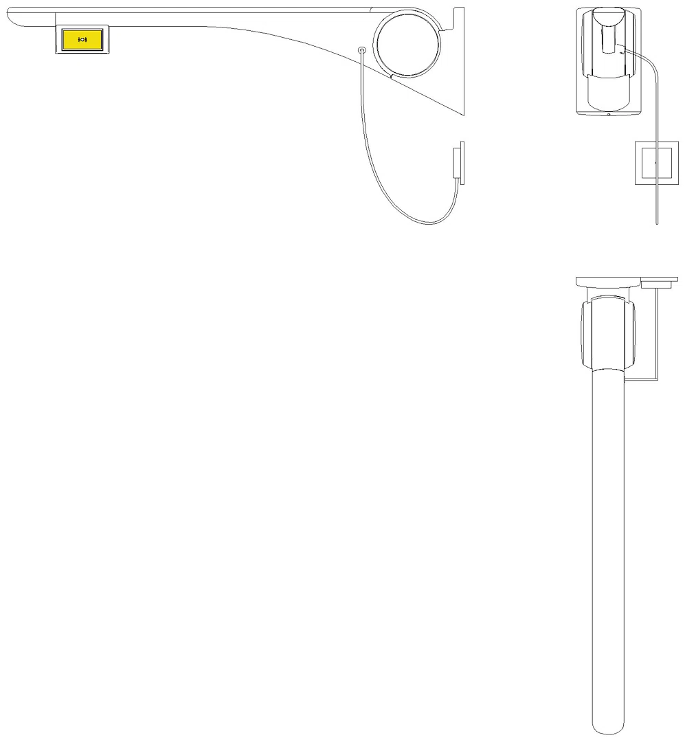 HEWI Stützklappgriff Basic,850 mm,rechts Funktaste(E-Ausf.) anthr hgl-wem