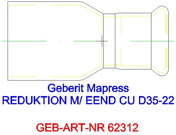 GE Mapress Kupfer Reduktion mit Einschubende d35-22_62312_L