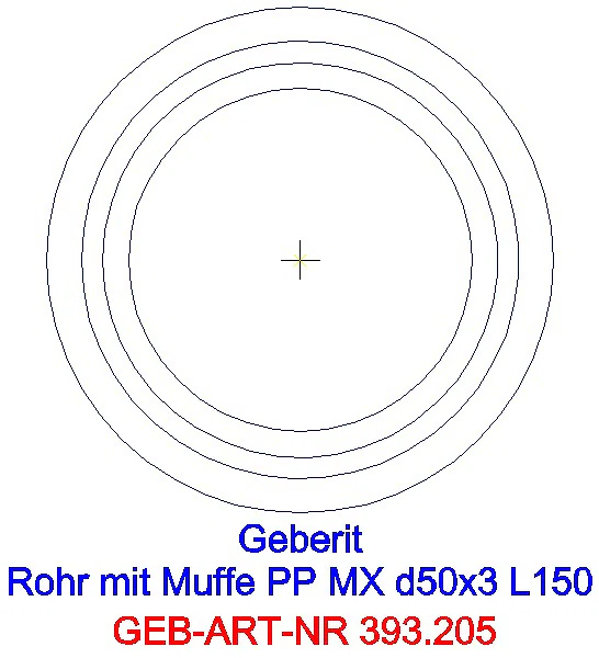 GE Silent-Pro Rohr mit Muffe d50mm L150cm_393.205.14.1_A
