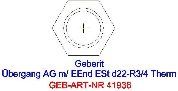 GE Mapress Therm Übergang mit AG und Einschubende d22-R3/4_41936_L
