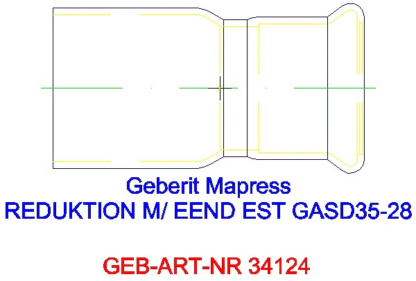 GE Mapress Edelstahl Reduktion mit Einschubende (Gas) d35-28_34124_L