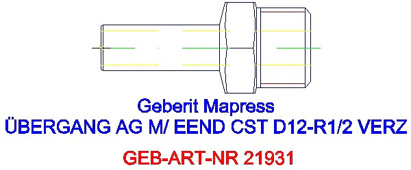 GE Mapress C-Stahl Übergang mit AG und Einschubende d12-R1/2 verzinkt_21931_A