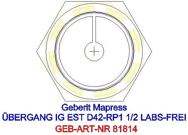 GE Mapress Edelstahl Übergang mit IG (LABS-frei) d42-Rp1 1/2_81814_L