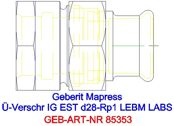 GE Mapress Edelstahl Übergangsverschr. mit IG ÜM ESt (LABS-frei) d28-Rp1_85353_G