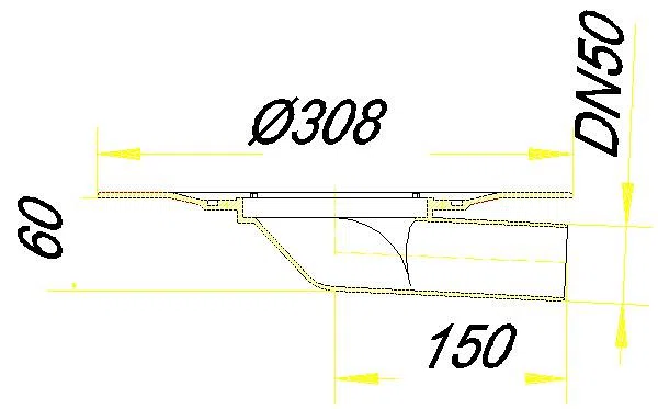 DALLMER Balkonablaufgehäuse 83 FPO-PP, DN 50
