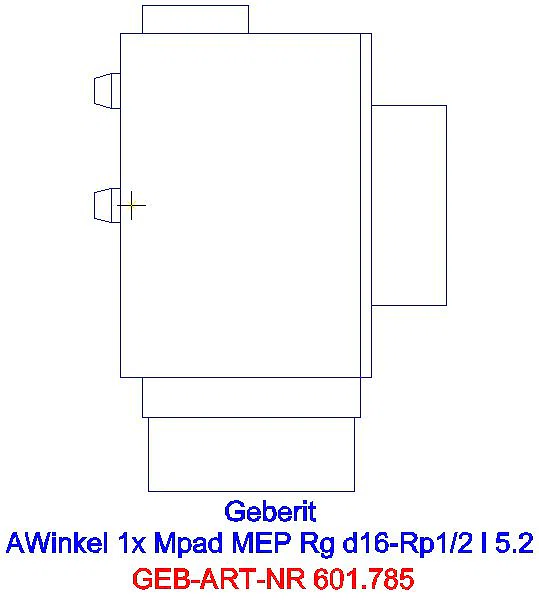 GE Mepla Anschlusswinkel 90Gr vormont. einfach Rg d16-Rp1/2_601.785.00.5_L