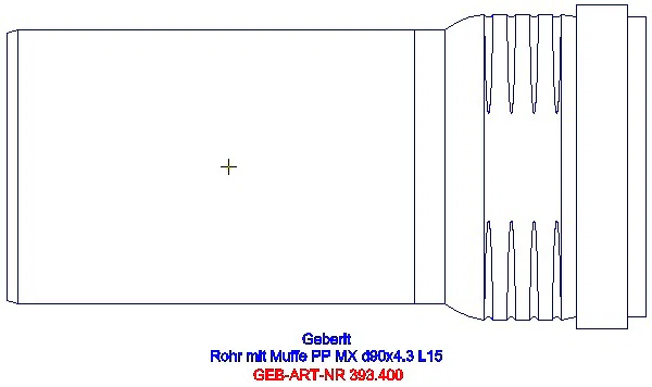 GE Silent-Pro Rohr mit Muffe d90mm L15cm_393.400.14.1_L