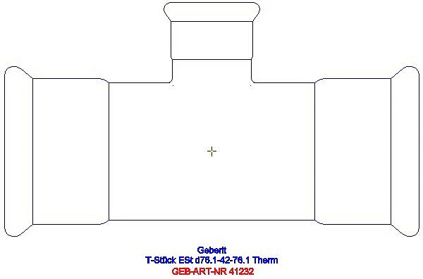 GE Mapress Therm T-Stück reduziert d76.1-42-76.1_41232_A
