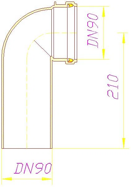 DALLMER Wand-WC-Bogen 88, DN 90xDN 90