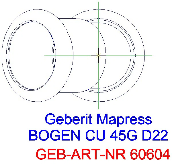GE Mapress Kupfer Bogen 45Gr d22_60604_G