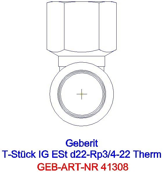 GE Mapress Therm T-Stück mit IG d22-Rp3/4-22_41308_L