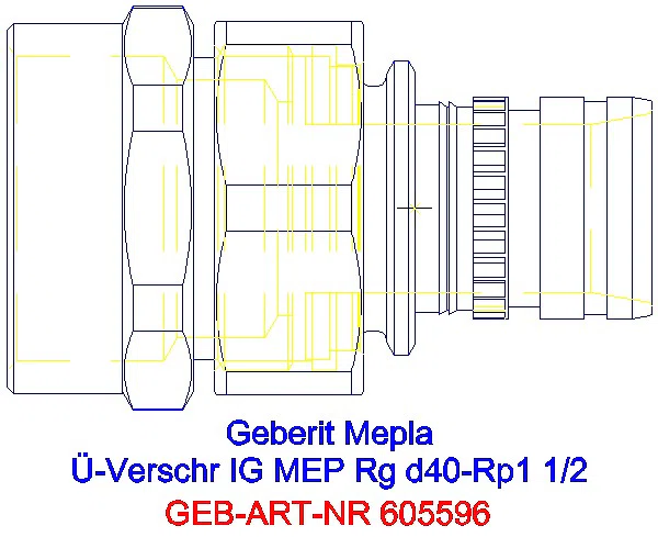 GE Mepla Übergangsverschraubung mit IG Rg d40-Rp1 1/2_605.596.00.5_G