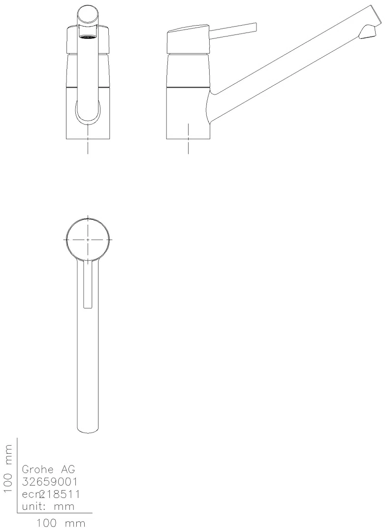 GROHE EH-SPT-Batterie Concetto 32659_1 flacher Auslauf chrom