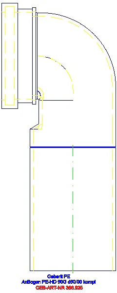 GE PE Anschlussbogen 90Gr für Wand-WC mit Erweiterung d90/90_366.925.16.1_A