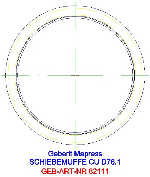 GE Mapress Kupfer Schiebemuffe d76,1_62111_L