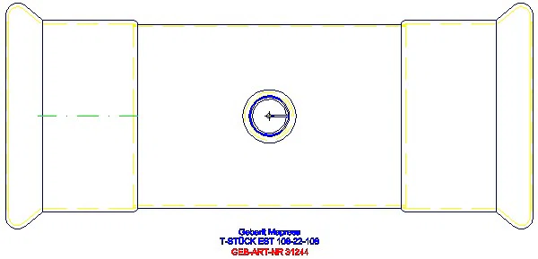 GE Mapress Edelstahl T-Stück reduziert d108-22-108_31244_G
