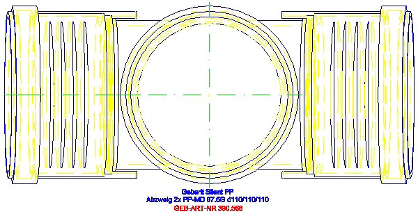 GE Silent-PP Bogenabzweigung 87,5Gr zweifach d110/110_390.566.14.1_G