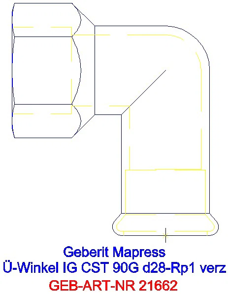 GE Mapress C-Stahl Übergangswinkel 90Gr mit IG d28-Rp1 verzinkt_21662_A