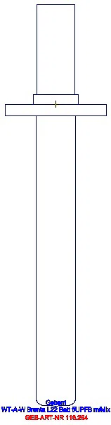 GE Waschtischarmatur Brenta Wandmontage mit UP-Funktion Batt. L 22cm mit Mischer_116.294.21.1_G