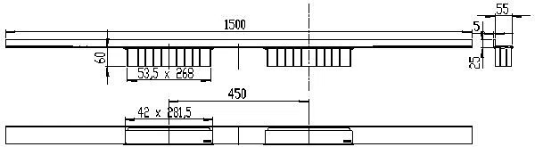 DALLMER Duschrinne CeraWall Select Duo, Edelstahl matt, 1500 mm