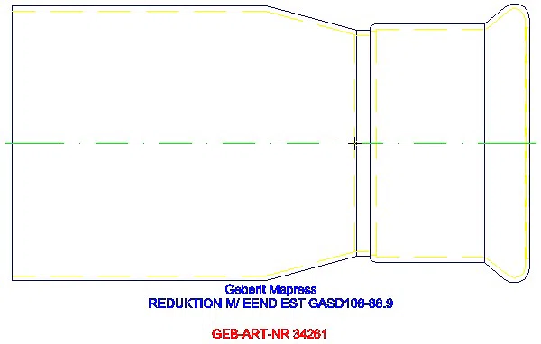GE Mapress Edelstahl Reduktion mit Einschubende (Gas) d108-88.9_34261_L